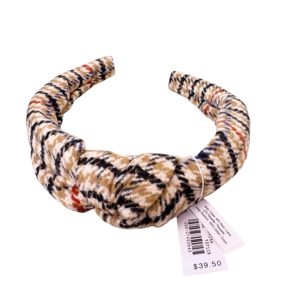 J. CREW Factory NWT Plaid Houndstooth Knotted Headband One Size - Picture 6 of 8